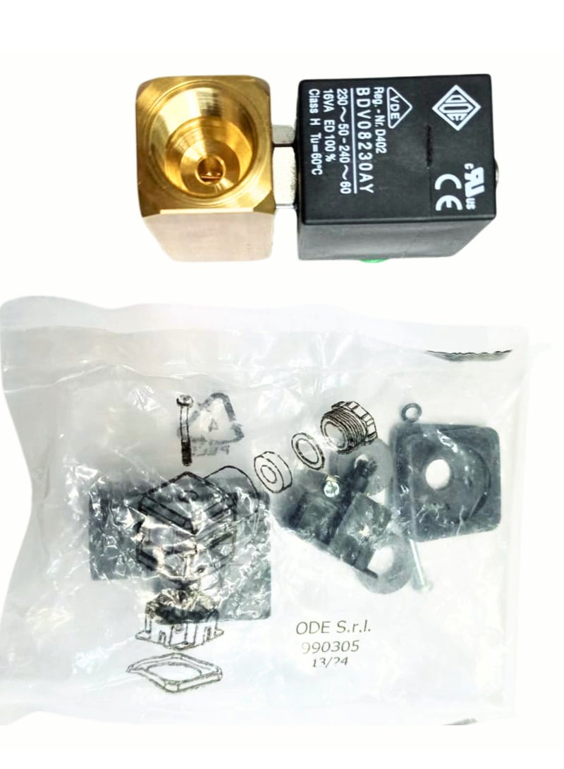21AN4K0V45-W Solenoid Valve 1/2" NPT N.C 2/2 WAY BDV08230AY 230~50-240~60  16VA Complete Set Made In Italy - Image 5