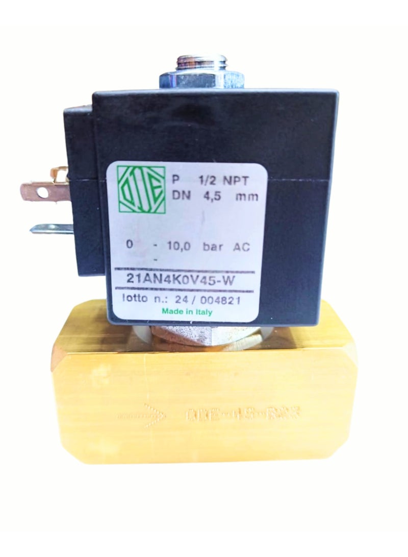 21AN4K0V45-W Solenoid Valve 1/2" NPT N.C 2/2 WAY BDV08230AY 230~50-240~60  16VA Complete Set Made In Italy - Image 4