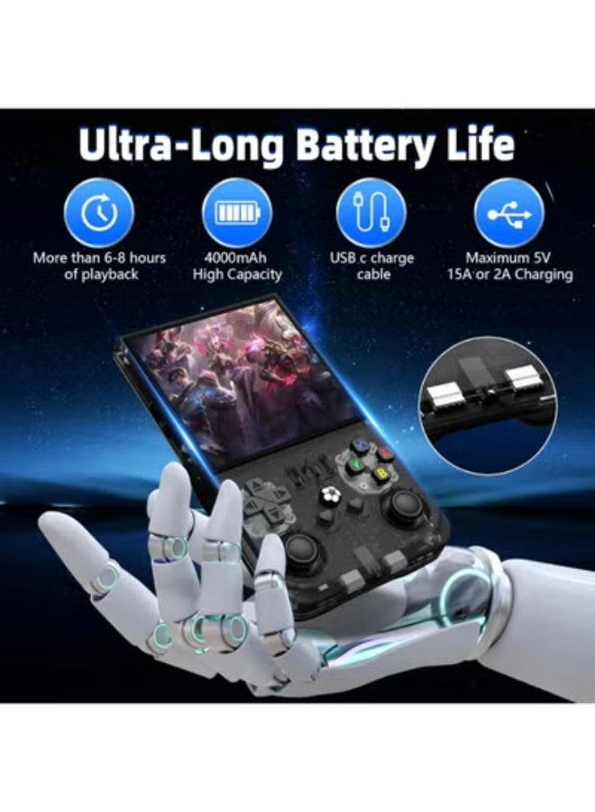 TIGER 2025 New R36MAX Retro Handheld Game Console – 4.0 Inch IPS Display Portable Mini Arcade with 64GB Built-In Storage, Linux System, 4000mAh Battery, Classic Emulator Player, Compact Gaming Console, Black - Image 2