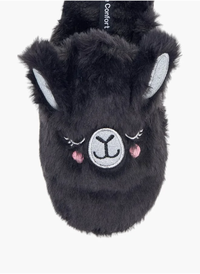 لو كونفورت Womens Ear Applique Bedroom Mules