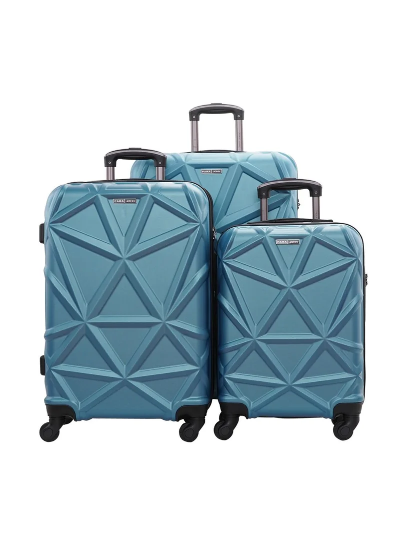 Matrix ABS Material 3-Piece Hardsided Luggage Set | 4-Wheel Spinner Trolley | Small (10kg), Medium (20kg), Large (30kg] blue