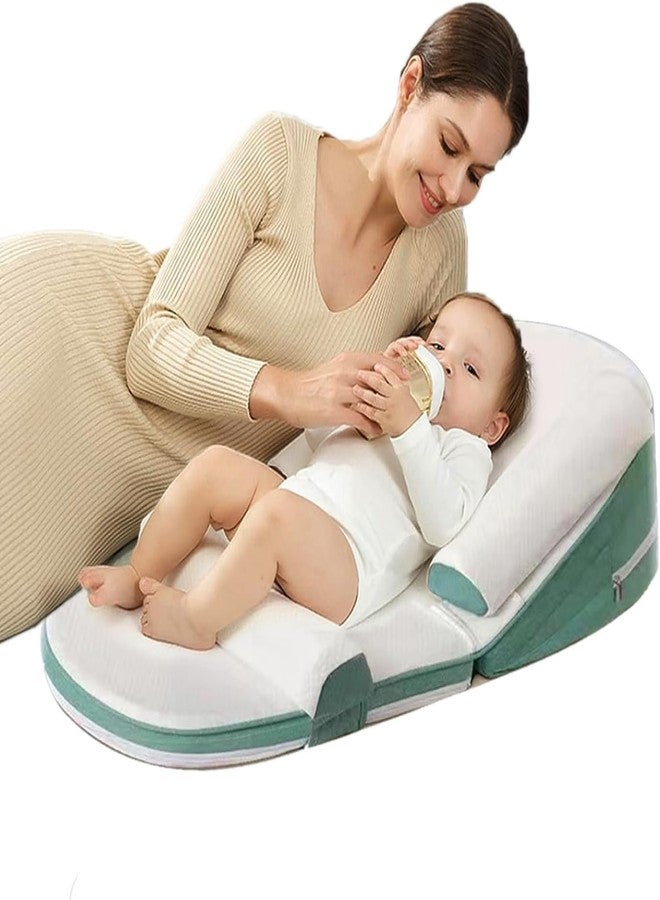 Kresal Baby Feeding Pillow, Anti Overflow Feeding Pillow for Reducing Spit-Up, Safety Nursing Pillow, Baby Lounger Reflux Wedge Breastfeeding, Removable top and Bottom Infant Support Cushion - Image 1