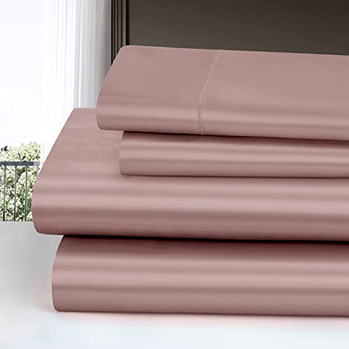 Homiest 4pcs Satin Sheets Set Luxury Silky Satin Bedding Set with Deep Pocket, 1 Fitted Sheet + 1 Flat Sheet + 2 Pillowcases (Queen Size, Rose Gold) - Image 2