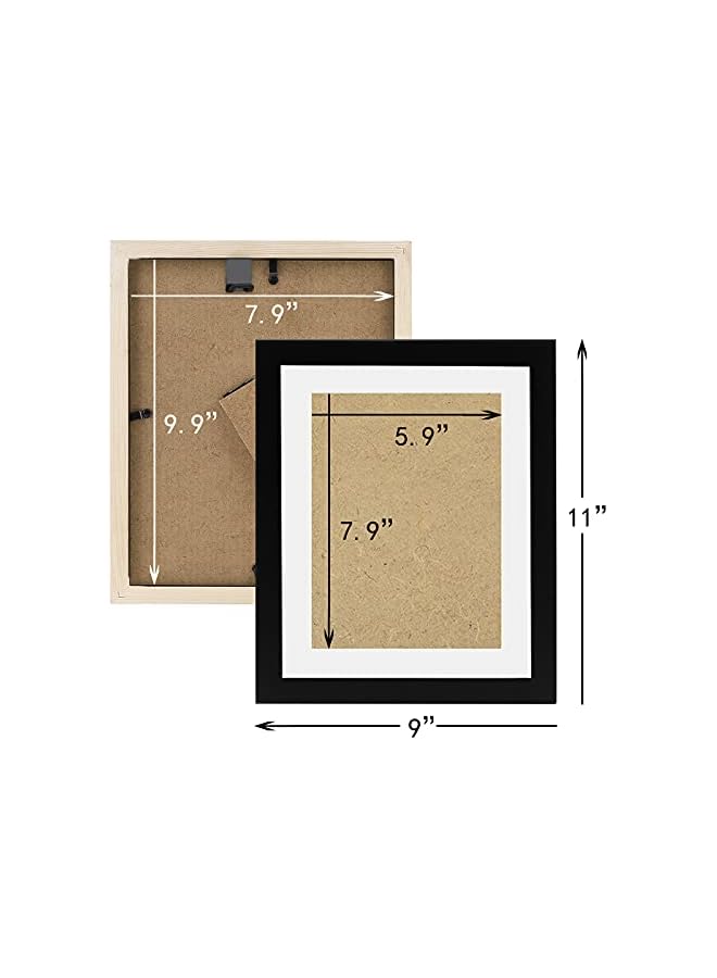 The Bros إطارات صور سوداء 8x10 من الخشب الصلب لعرض الصور 6x8 مع إطار أو 8x10 بدون إطار لمجموعة إطارات الصور للجدران والطاولات (4 عبوات) - Image 2