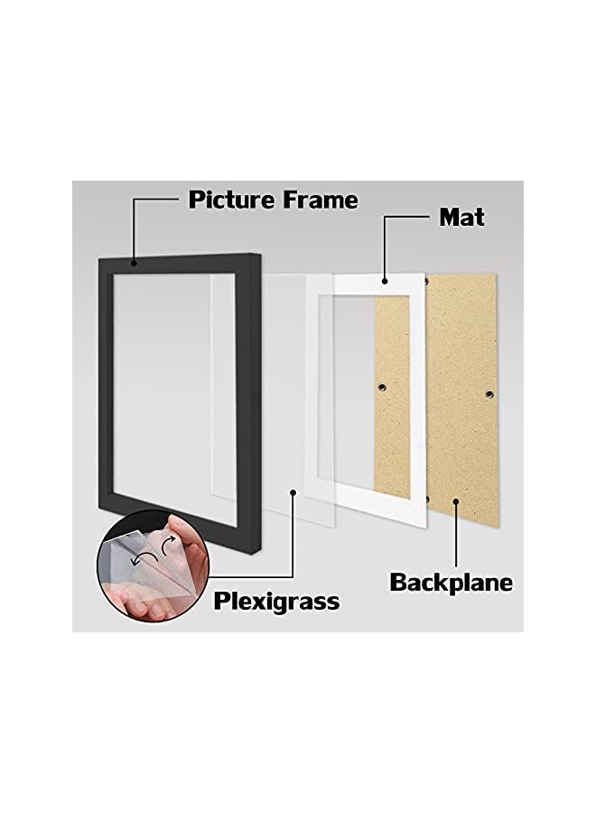 The Bros إطارات صور سوداء 8x10 من الخشب الصلب لعرض الصور 6x8 مع إطار أو 8x10 بدون إطار لمجموعة إطارات الصور للجدران والطاولات (4 عبوات) - Image 3