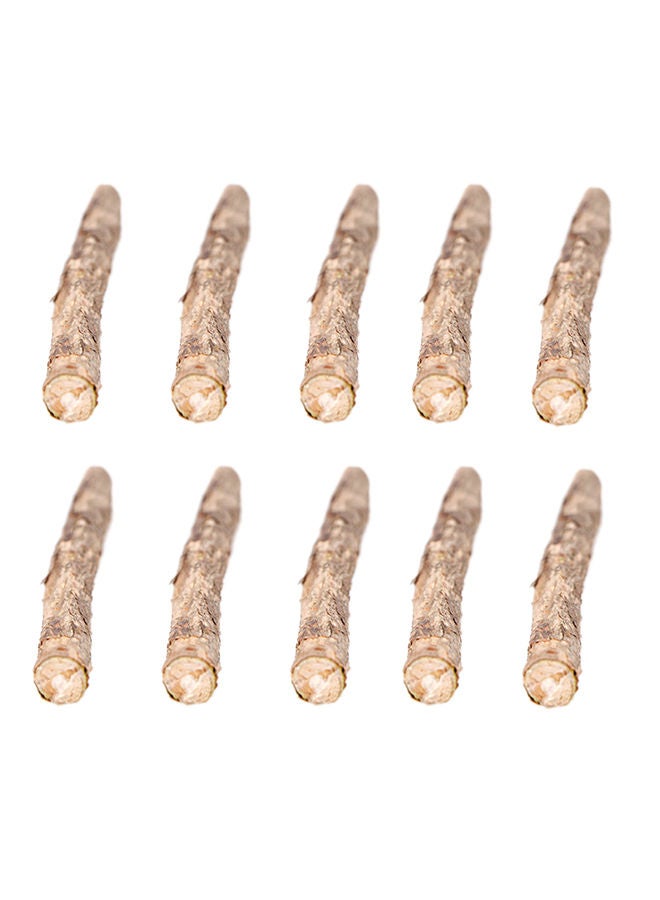 NIBEMINENT 10-Piece Cat Stick Chew Toy Dental Cleaning Teeth Wood Brown - Image 1
