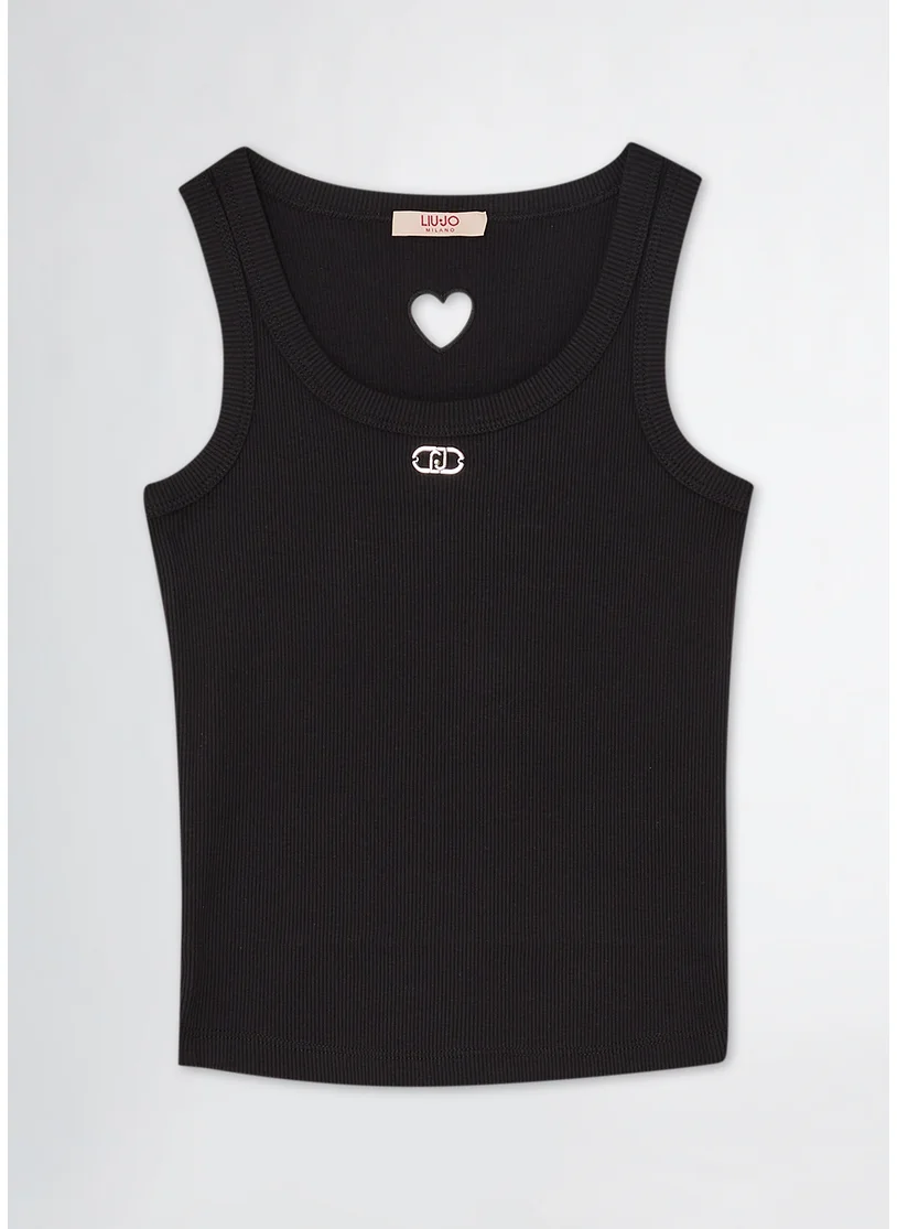 Liu Jo Rib-Knit Cotton Top