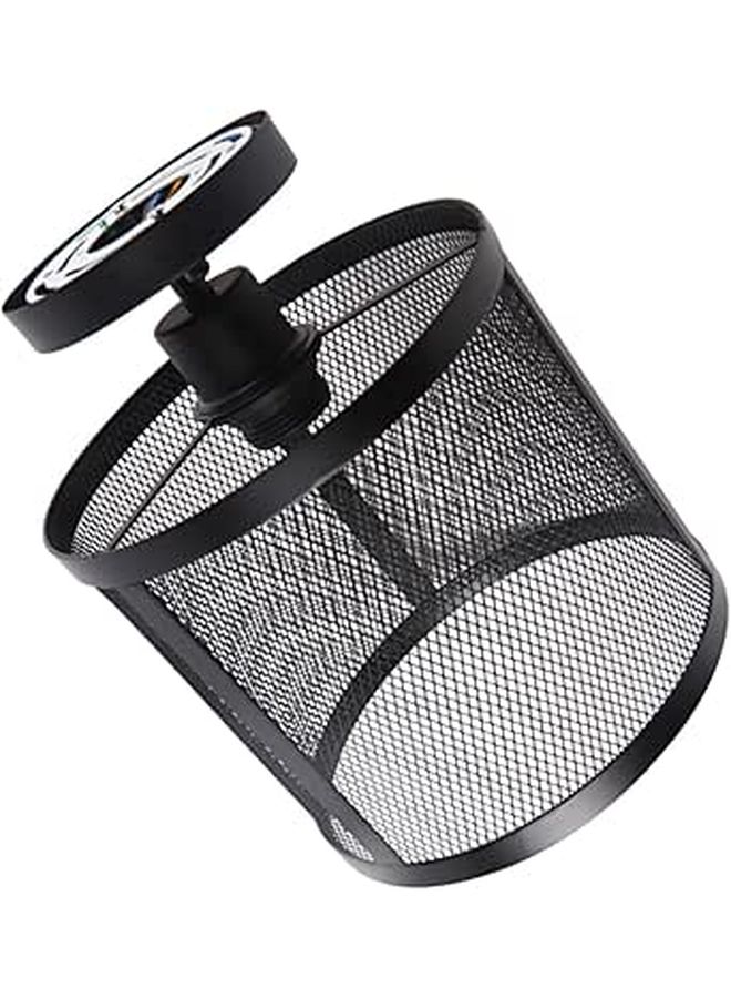 Rustic Industrial Flush Mount Ceiling Lamp With Mesh Cover For Entryway Kitchen Hallway Easy Installation - Image 1
