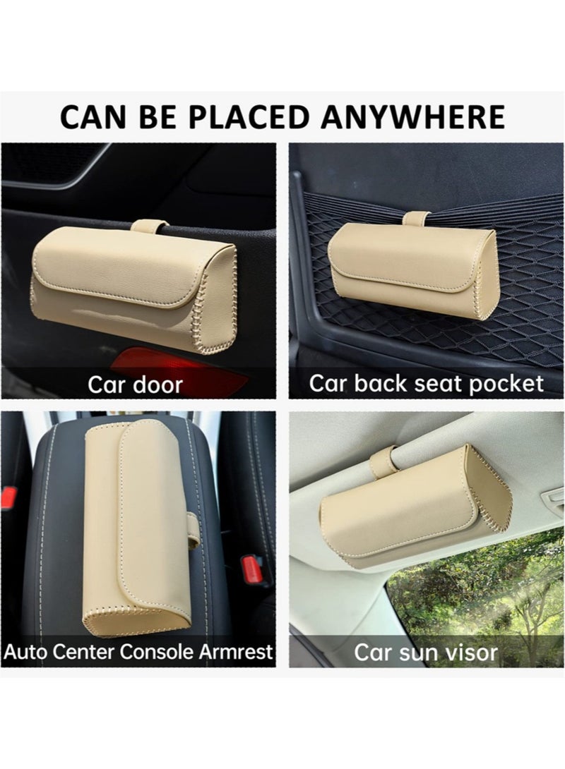 Generic Magnetic Sunglasses Storage Case for Car Beige  - Image 2