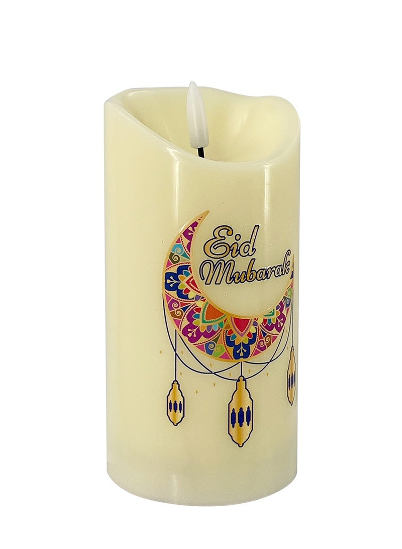 Party Magic Eid Mubarak Decorated LED Candle 7.5x15cm  - Image 4