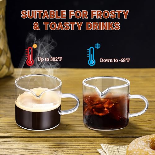 Gulex Espresso Cups, Set of 4, Glass Coffee Espresso Cups with Pour Spout, 4 oz, Clear, Dishwasher Safe - Image 5