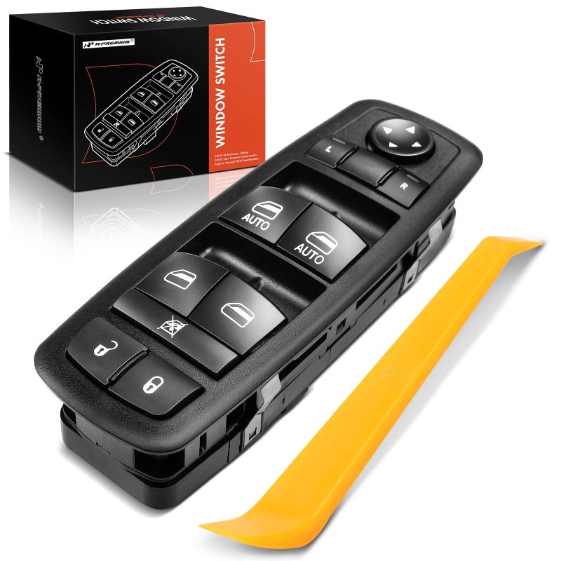 A-Premium مفتاح نافذة الطاقة الرئيسي المتوافق مع كرايسلر 300 دودج تشالنجر تشارجر 20112012 رام 1500 2500 3500 4500 5500 20162017 مع زرين أوتوماتيكيين مزدوجين لأعلى ولأسفل استبدال 56046823AE