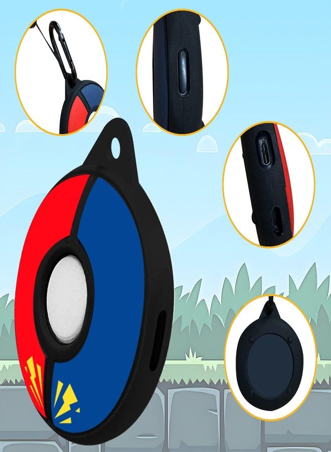 Chanvoo Silicone Protective Case for Poke GO Plus + (2023) with Keychain & Wrist Strap, Soft Skin Cover Shell - Black - Image 2