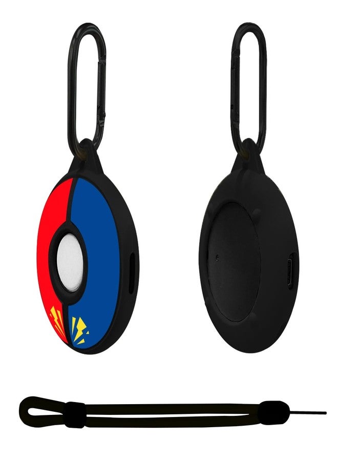 Chanvoo Silicone Protective Case for Poke GO Plus + (2023) with Keychain & Wrist Strap, Soft Skin Cover Shell - Black - Image 1