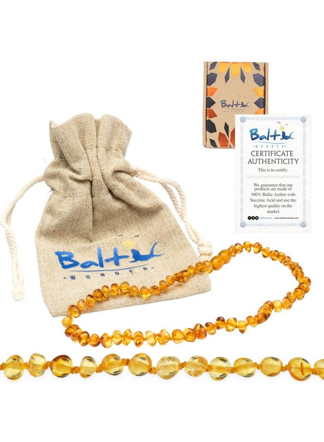 Baltic Wonder Baltic Amber Necklace (Baroque Honey) Unisex - 100% Certified Authentic Baltic. - Image 1