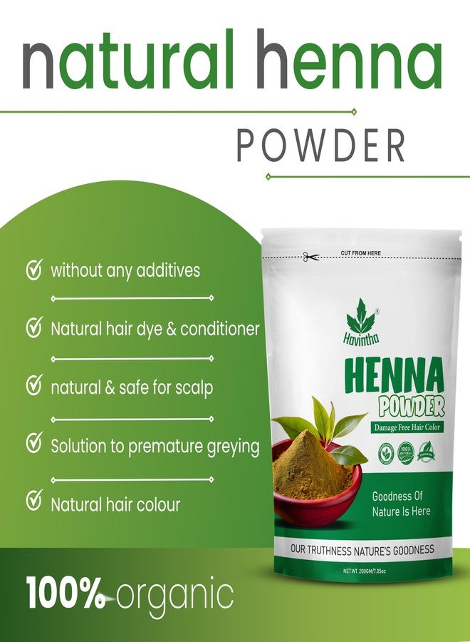 Havintha Indigo & Henna Powder (Indigofera Tinctoria) For Hair | Herbal & Natural Hair Colorant Black/Brown Hair & Beard Dye/Color | Shiny, Smoothning, Hair Growth, Conditioning, Damaged Hair - 200gm - Image 4