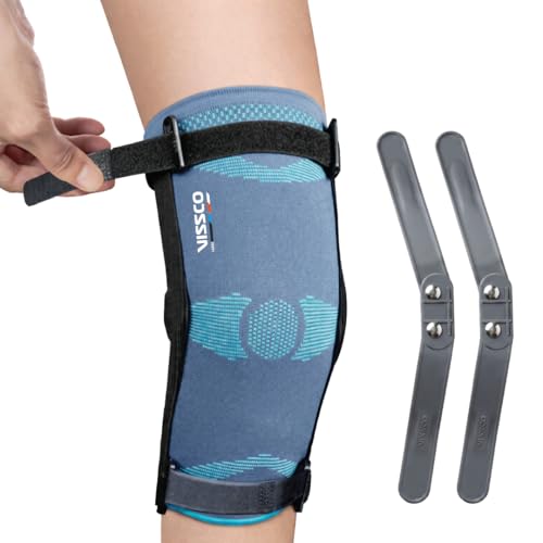 Vissco Elastic Knee Cap with Hinges, Knee Support to provide Knee Pain Relief, for Sports, Football, Cricket, Walking And Workout (Single) - XXL (Grey) - Image 1