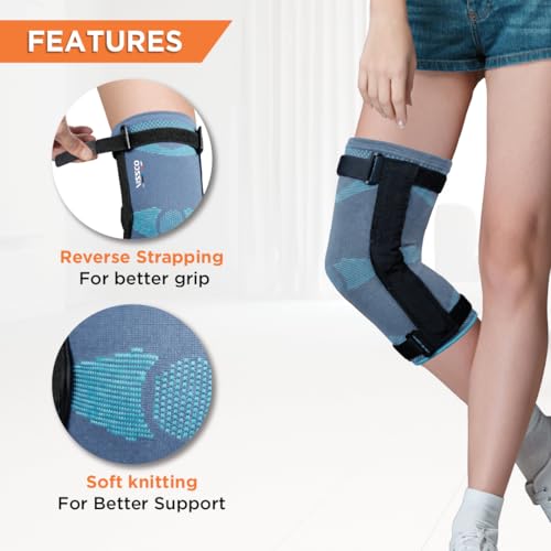 Vissco Elastic Knee Cap with Hinges, Knee Support to provide Knee Pain Relief, for Sports, Football, Cricket, Walking And Workout (Single) - XXL (Grey) - Image 2