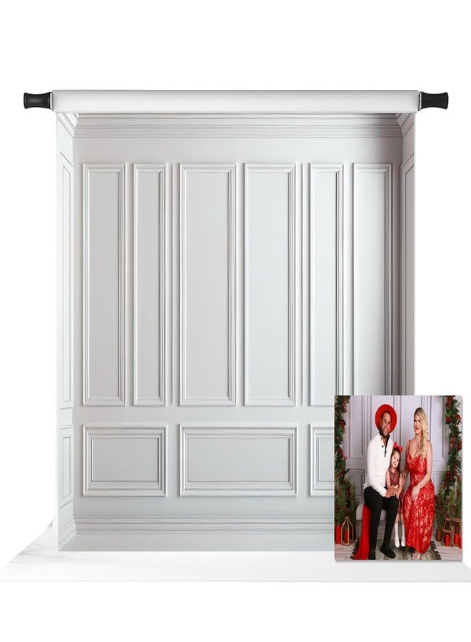 Kate 7x5ft White Panel Wall for Photography Interior Vintage Panel Decor Photo Background Photo Studio Props - Image 1