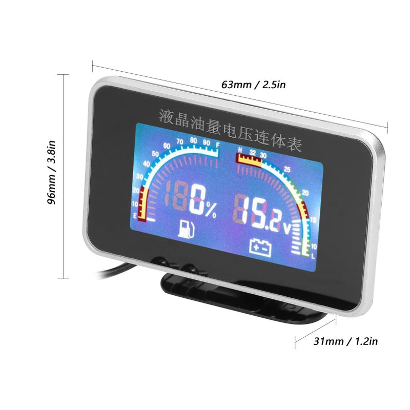 2-in-1 LCD Car Digital Fuel Level Gauge Voltmeter Universal Instrument 9-36V for Car Truck SUV RV - Image 5