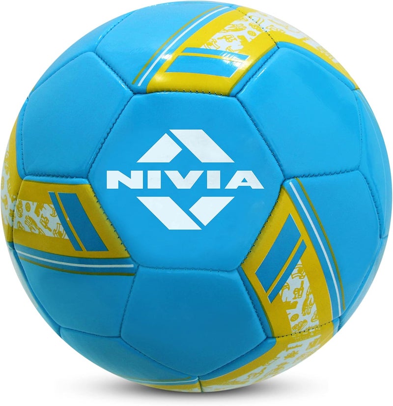Nivia Spinner Machine Stitched Football , Size - 5 (Material: PVC & Rubber) Blue (Argentina) - Image 1