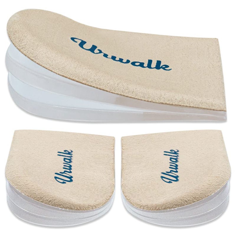 Urwalk Urwalk 3 Layers Adjustable Supination OverPronation Corrective Shoe Inserts Medial Lateral Heel Wedge Insoles for Foot Alignment Knee Pain Bow Legs Osteoarthritis Beige Small