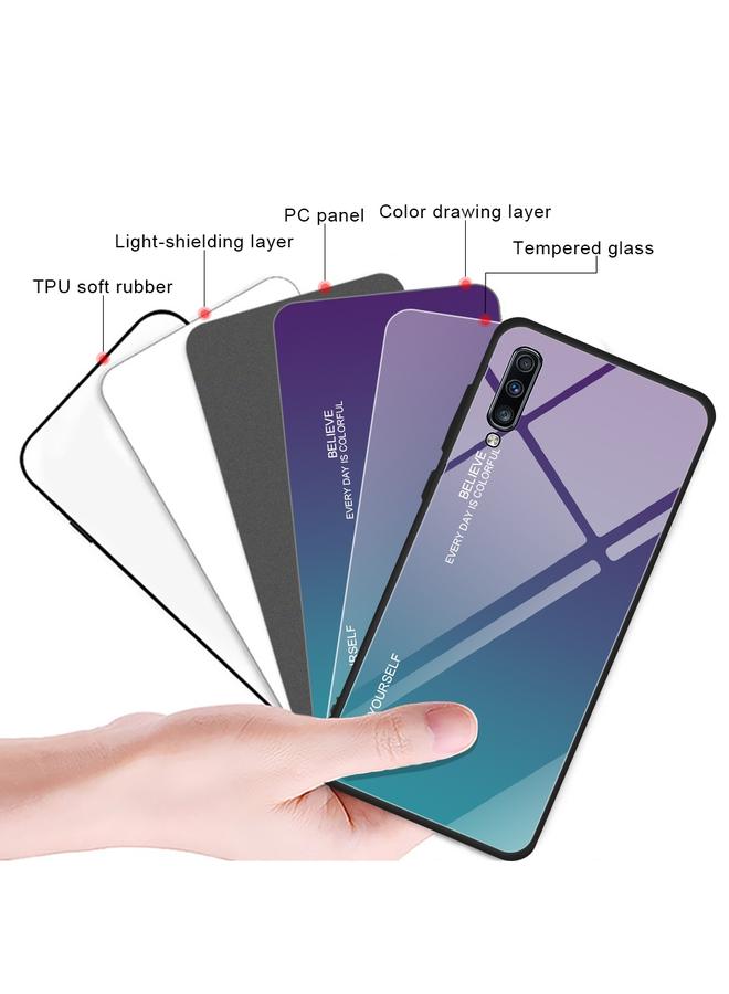 S-TOP Case For Galaxy A70 Gradient Color Glass Case - Image 3