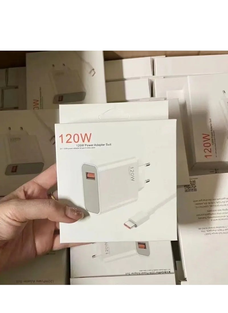 MUNTAQI 120W GaN Turbo Fast Charger EU Plug with USB-C Cable – Ultra High-Speed Charging Adapter for Xiaomi Redmi Note 11/12/13 Pro+ 5G, Mi 14/13/13T, and Other USB-C Devices - Image 2