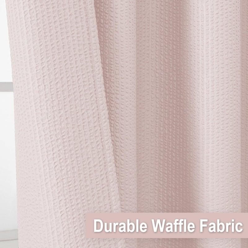 OVZME Berry Pink Shower Curtain  Embossed Textured Fabric Shower Curtain for Bathroom - Soft Cloth & Hotel Spa Luxury  Water Repellent  Machine Washable Long Shower Curtain  72X78  Pink - Image 3