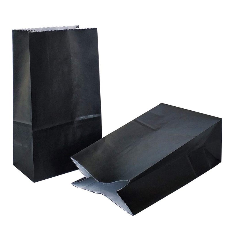 KEYYOOMY Mini Black Paper Bags Black Party Favor Bags Small Party Goodie Bag Paper Lunch Bag 24 CT 35 X 24 X 71 In