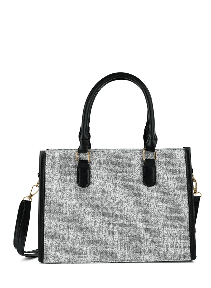 London Rag Grey Microfiber Slogan Tote Bag