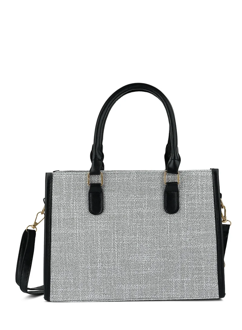London Rag  Grey Microfiber Slogan Tote Bag for Women | Best Price UAE