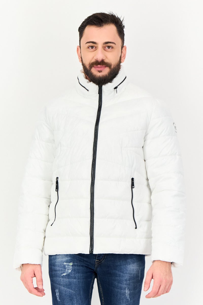 Kenneth Cole Men Quilted Long Sleeve Puffer Jacket, White - Image 1