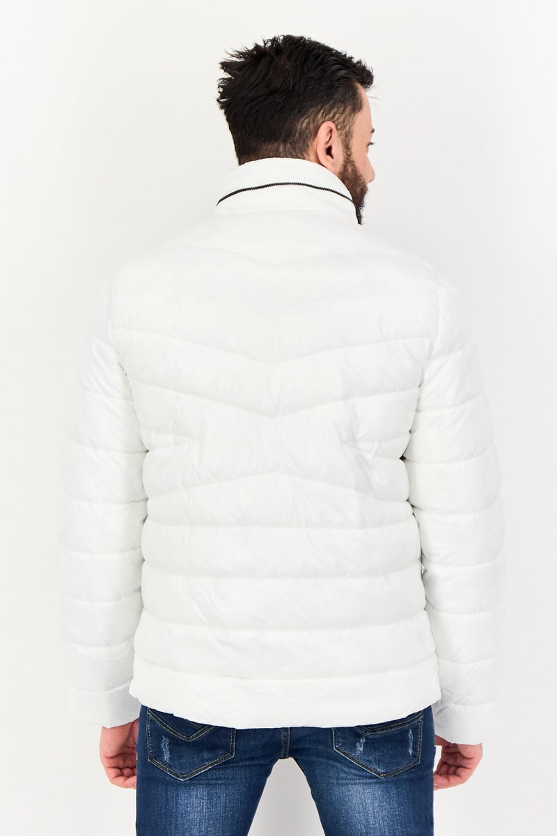 Kenneth Cole Men Quilted Long Sleeve Puffer Jacket, White - Image 3