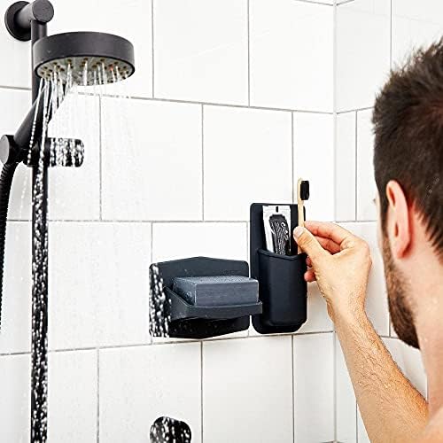 Tooletries  The Henry Essentials Holder  Silicone Toiletry Organiser Shower  Bathroom Accessory  Features SiliconeGrip Technology Removable  Reusable  Charcoal - Image 3