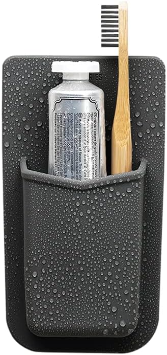 Tooletries  The Henry Essentials Holder  Silicone Toiletry Organiser Shower  Bathroom Accessory  Features SiliconeGrip Technology Removable  Reusable  Charcoal - Image 1