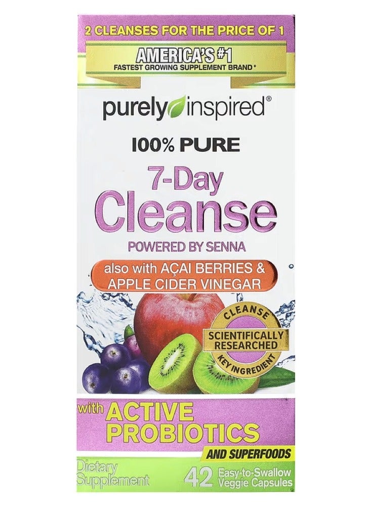 Purely Inspired, 100% Pure 7-Day CLEANSE 42 Easy-to-Swallow Veggie Capsules