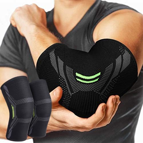 serveuttam� Elbow Support for Gym (1 Pair) - Elbow Brace for Men Women Workout | Elbow Compression Sleeves for Tendonitis Pain Relief, Tennis, Volleyball, Cricket - Elbow Pain (Robotic, S) - Image 1
