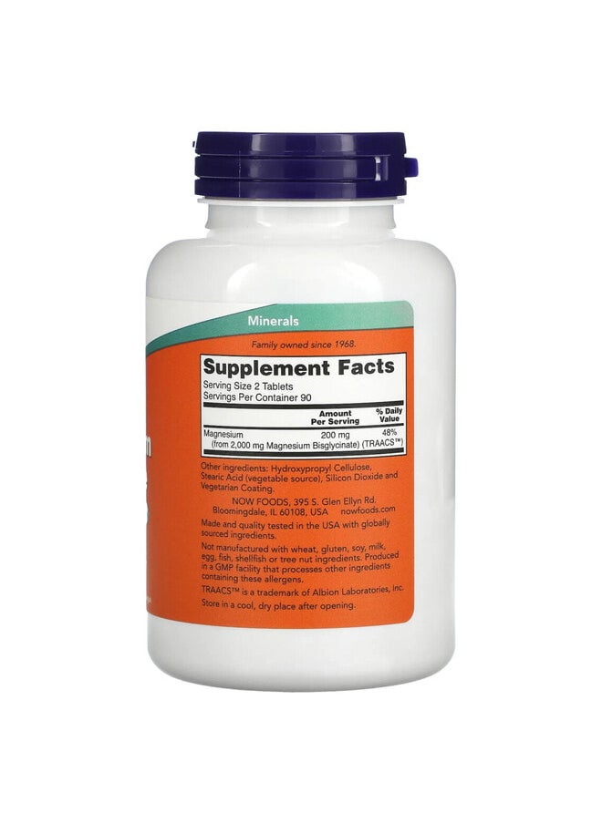 now Magnesium Glycinate, 180 Tablets  - Image 2