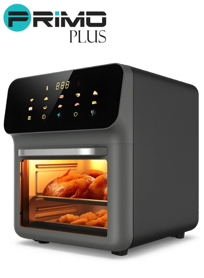 PRIMO PLUS Electric Air Fryer PR611 – Large 12L Capacity – 1350W Power – Smart LED Screen with Multiple Programs – Healthy Oil-Free Cooking – Hot Air Circulation System – Touch Temperature Control – Perfect for Frying, Grilling, Baking & Toasting – Elegant Black Design - Image 2