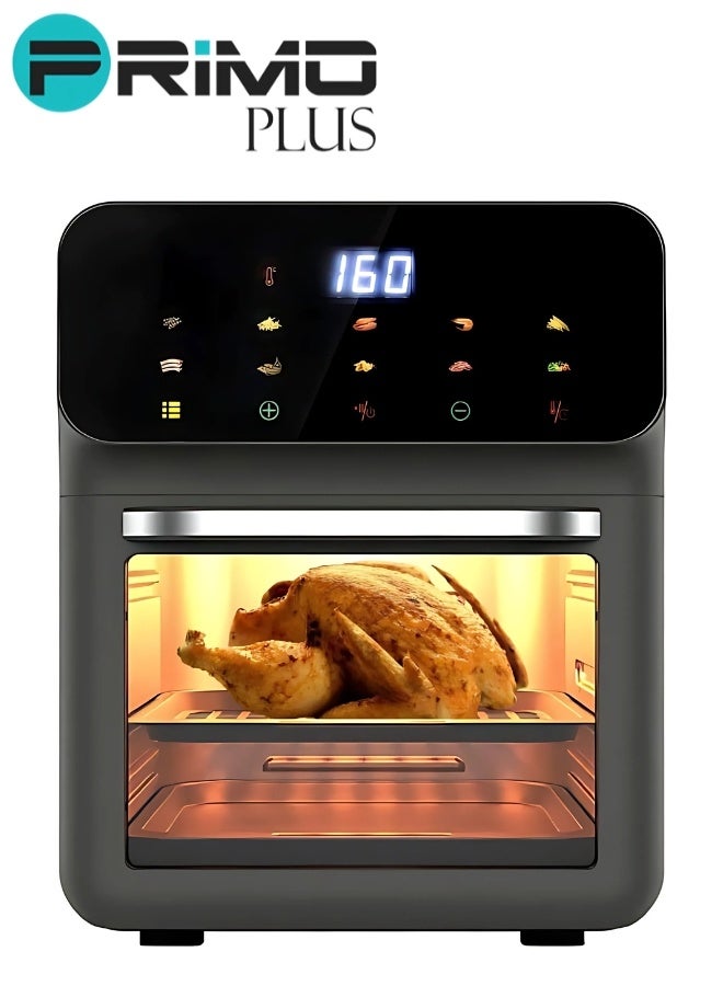 PRIMO PLUS Electric Air Fryer PR611 – Large 12L Capacity – 1350W Power – Smart LED Screen with Multiple Programs – Healthy Oil-Free Cooking – Hot Air Circulation System – Touch Temperature Control – Perfect for Frying, Grilling, Baking & Toasting – Elegant Black Design - Image 5