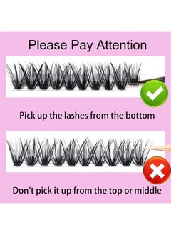 Cluster Lashes 240pcs 40D DIY Eyelash Extension D Curl Long Individual Lashes Mixed Tray Faux Mink Lash Clusters Extensions 0.07 0.10 Black (40D-0.07D-9-16mm)