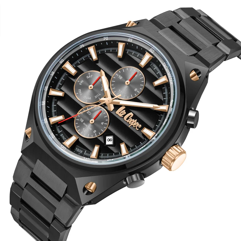 لي كوبر ساعة رجالية معدنية متعددة الوظائف ٤٥ مم