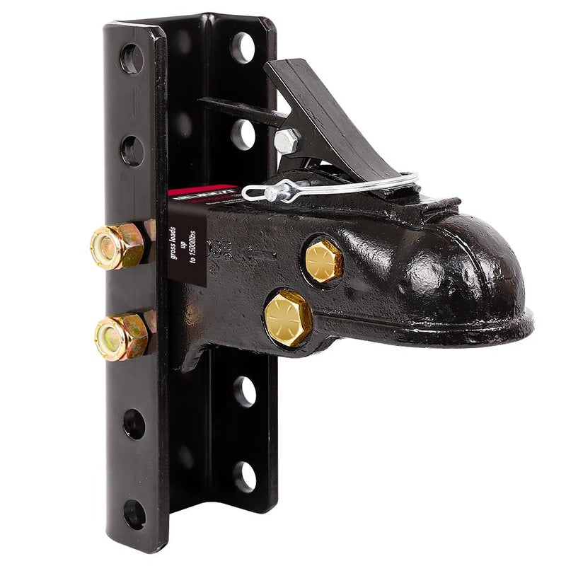 2516 in Heavy Duty Cast Adjustable Trailer Coupler 15000LBS Capacity ChannelMount with 5Position Adjustable Channel Bracket