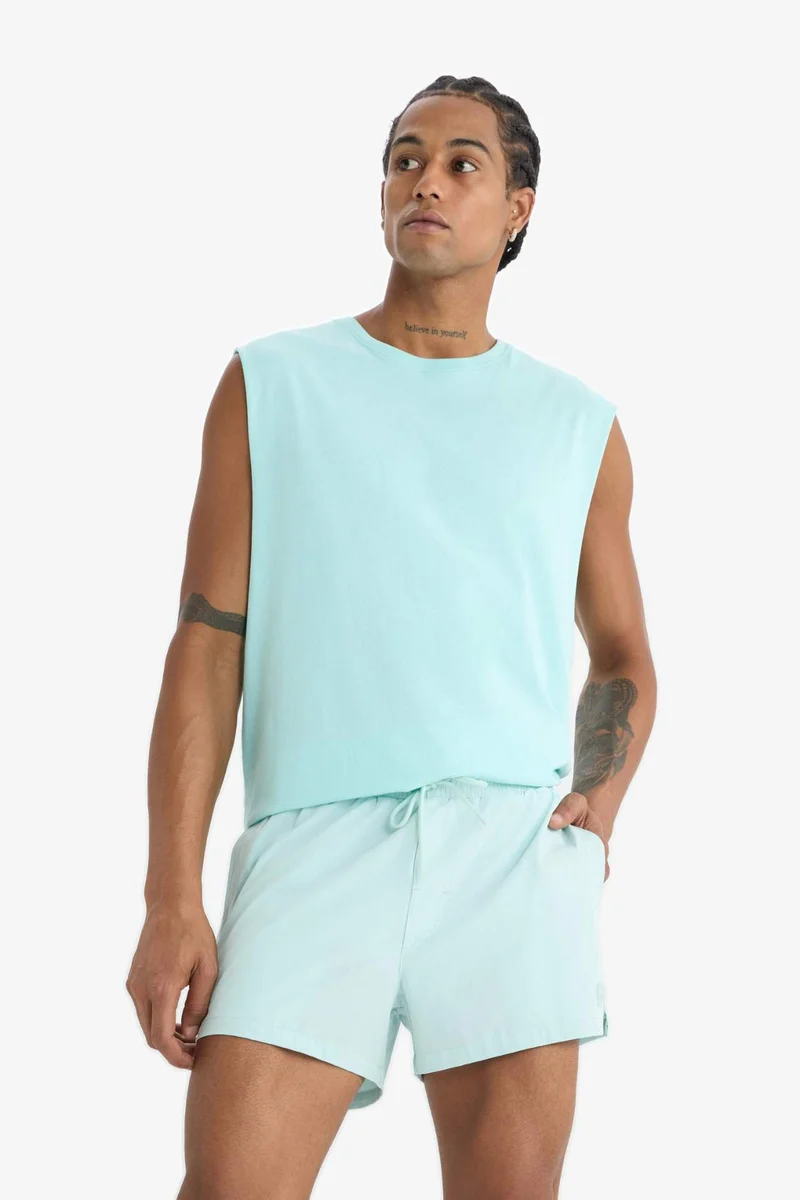 ديفاكتو DeFactoFit Andy Printed Flexible Textured Sports Swim Shorts