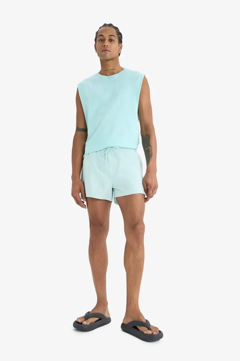 ديفاكتو DeFactoFit Andy Printed Flexible Textured Sports Swim Shorts