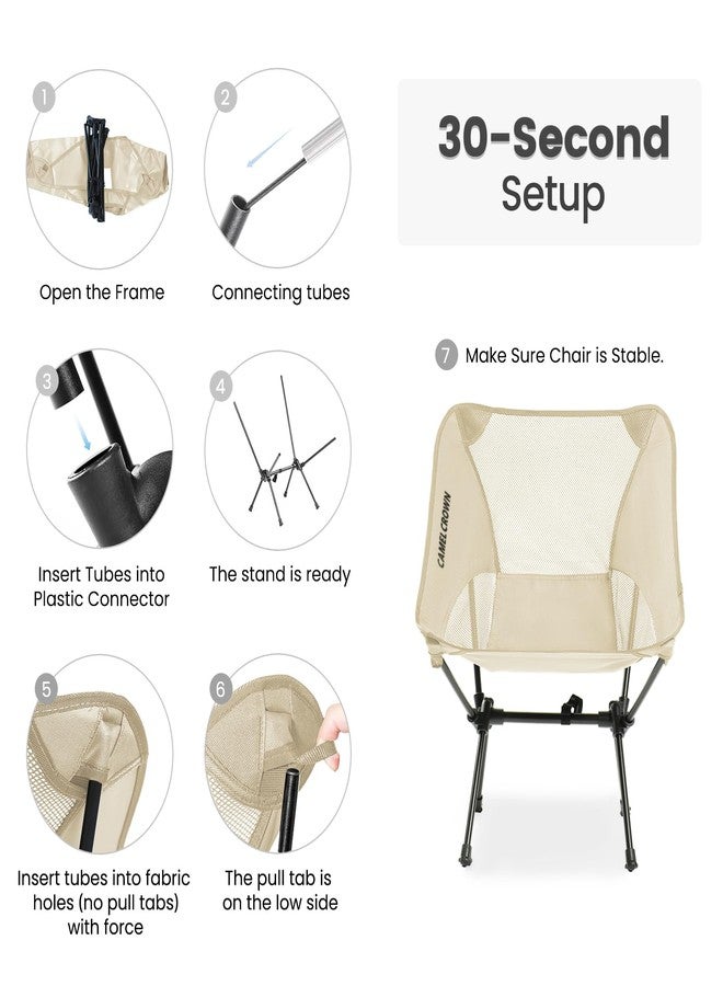 CAMEL CROWN Portable Camping Chair Lightweight Compact Folding Chair Mesh for Outdoor Camp Travel Beach Picnic Festival Hiking Backpacking White - Image 4