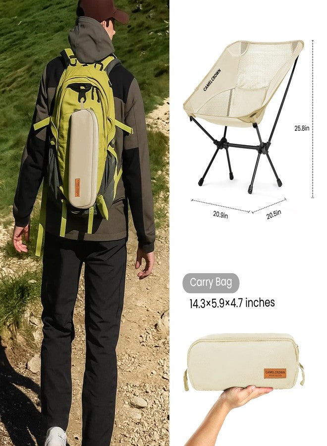CAMEL CROWN Portable Camping Chair Lightweight Compact Folding Chair Mesh for Outdoor Camp Travel Beach Picnic Festival Hiking Backpacking White - Image 3