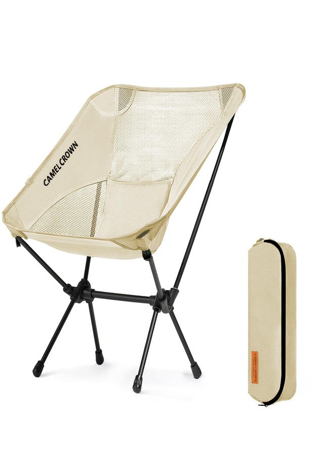 CAMEL CROWN Portable Camping Chair Lightweight Compact Folding Chair Mesh for Outdoor Camp Travel Beach Picnic Festival Hiking Backpacking White - Image 1