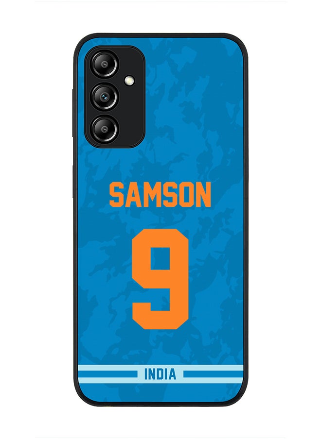 Stylizedd - Cover for Samsung Galaxy A24 4G, Rugged Black Slim fit Soft Flexible Thin Protective Phone Cases - Player Name - Sanju Samson, Jersey Number- 9 - Image 1